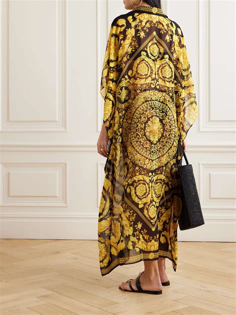 VERSACE Printed chiffon kaftan .